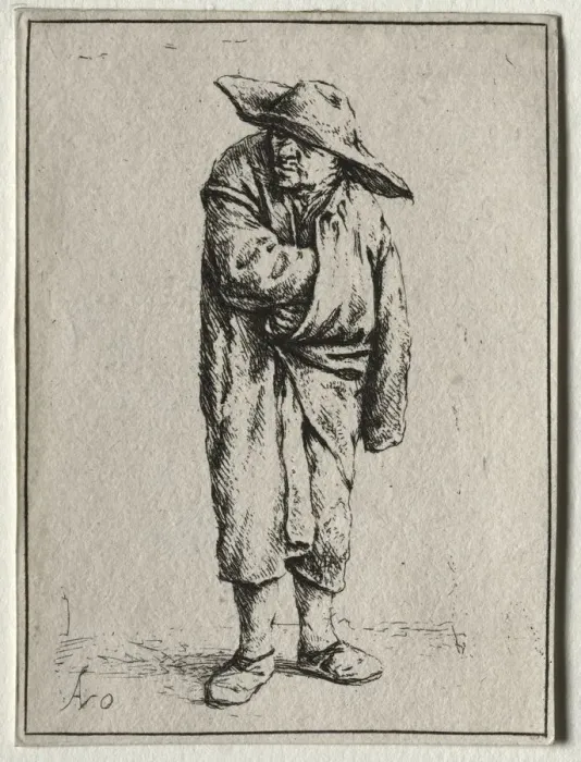 Framed Print : Peasant with his hand in his cloak. Creator: Adriaen van Ostade (Dutch, 1610-1684) Framed Print : Peasant with his hand in his cloak. Creator: Adriaen van Ostade (Dutch, 1610-1684)