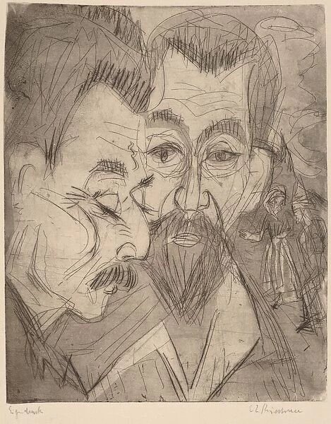 Two Peasant Heads, 1920. Creator: Ernst Kirchner