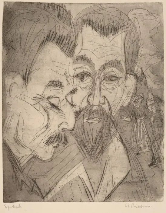 Framed Print : Two Peasant Heads, 1920. Creator: Ernst Kirchner Framed Print : Two Peasant Heads, 1920. Creator: Ernst Kirchner