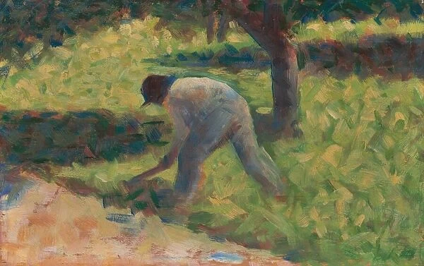 Peasant with a Hoe, c. 1882. Creator: Georges-Pierre Seurat