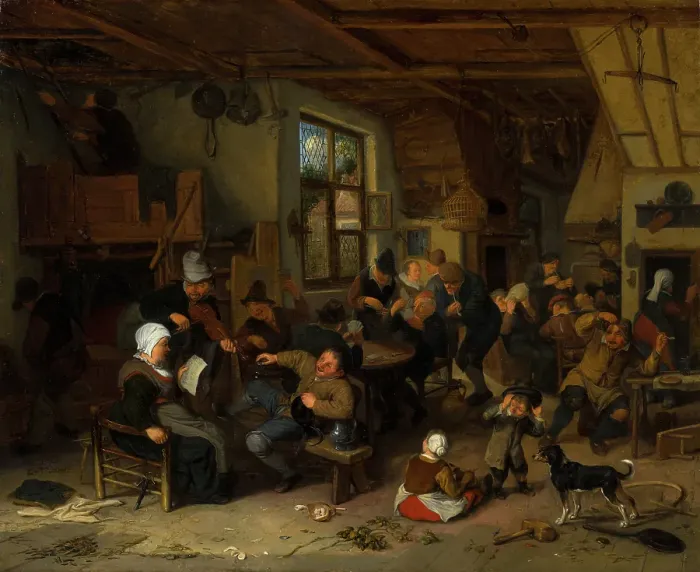 Framed Print : Peasant Inn. Creators: Cornelis Dusart, Adriaen van Ostade Framed Print : Peasant Inn. Creators: Cornelis Dusart, Adriaen van Ostade