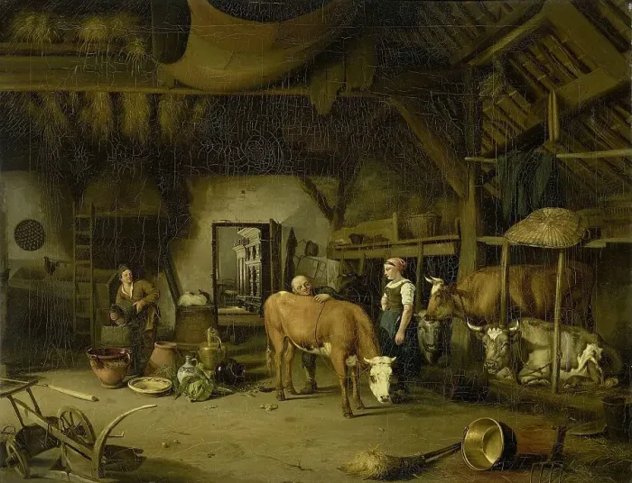 Framed Print : Peasant Interior, c.1830-c.1860. Creator: James de Rijk