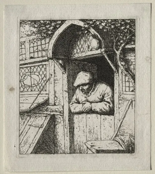Framed Print : Peasant Leaning in His Doorway. Creator: Adriaen van Ostade (Dutch, 1610-1684) Framed Print : Peasant Leaning in His Doorway. Creator: Adriaen van Ostade (Dutch, 1610-1684)