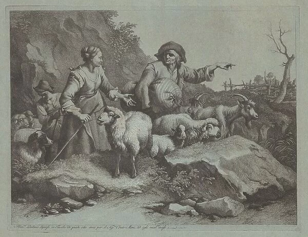 Peasant Man with a Sack and Two Shepherdesses, after 1765. Creator: Francesco Londonio