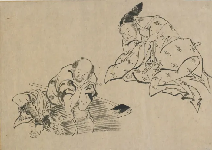 Framed Print : Peasant and noble, late 18th-early 19th century. Creator: Hokusai Framed Print : Peasant and noble, late 18th-early 19th century. Creator: Hokusai