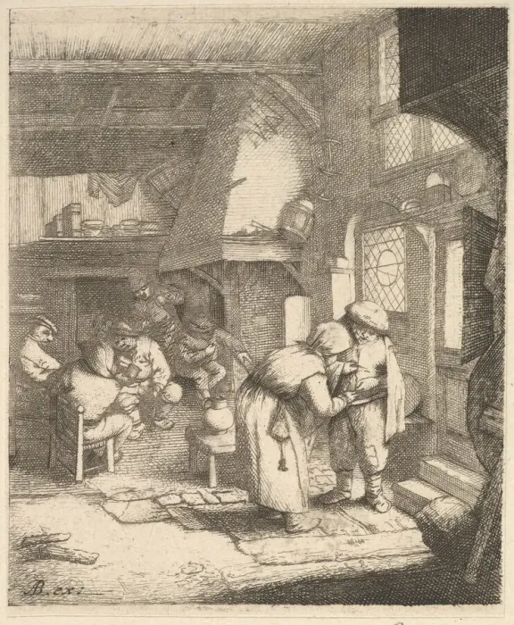 Framed Print : Peasant Paying his Bill, 1610-85. Creator: Unknown Framed Print : Peasant Paying his Bill, 1610-85. Creator: Unknown