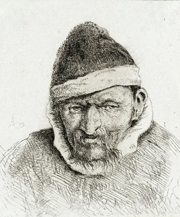 Framed Print : Peasant in a Pointed Fur Cap, c1640. Creator: Adriaen van Ostade Framed Print : Peasant in a Pointed Fur Cap, c1640. Creator: Adriaen van Ostade