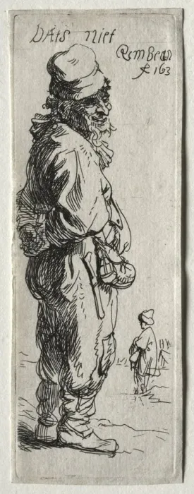 Framed Print : A Peasant Replying: thats nothing, probably 1634. Creator: Rembrandt van Rijn (Dutch Framed Print : A Peasant Replying: thats nothing, probably 1634. Creator: Rembrandt van Rijn (Dutch