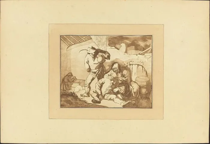Framed Print : Peasant Scene, published 1782. Creator: Maria Catharina Prestel Framed Print : Peasant Scene, published 1782. Creator: Maria Catharina Prestel