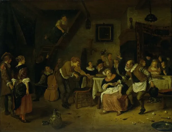 Framed Print : Peasant wedding, 1672. Creator: Jan Steen Framed Print : Peasant wedding, 1672. Creator: Jan Steen