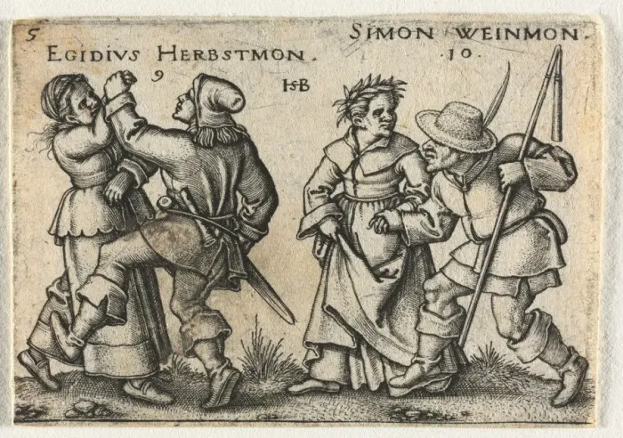 Framed Print : The Peasant Wedding or the Twelve Months: 9-Egidius Herbstmon 10-Simon Weinmon, 1546 Framed Print : The Peasant Wedding or the Twelve Months: 9-Egidius Herbstmon 10-Simon Weinmon, 1546
