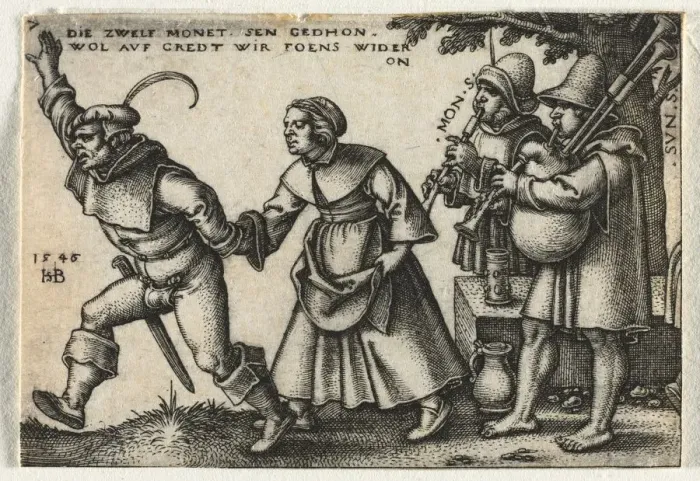 Framed Print : The Peasant Wedding or the Twelve Months: No. 7, 1546. Creator: Hans Sebald Beham (German Framed Print : The Peasant Wedding or the Twelve Months: No. 7, 1546. Creator: Hans Sebald Beham (German