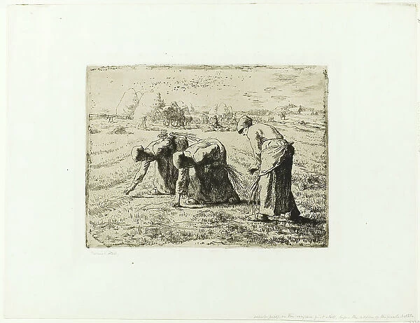 Peasant with a Wheelbarrow, 1855. Creator: Jean Francois Millet