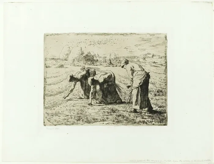 Framed Print : Peasant with a Wheelbarrow, 1855. Creator: Jean Francois Millet