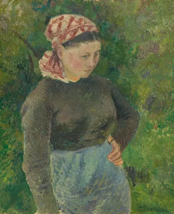 Framed Print : Peasant Woman, 1880. Creator: Camille Pissarro Framed Print : Peasant Woman, 1880. Creator: Camille Pissarro
