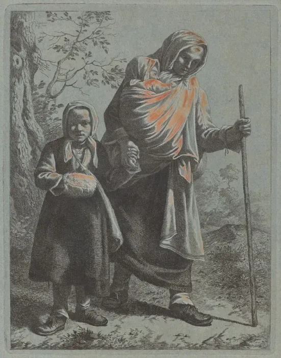 Framed Print : Peasant Woman with Baby and Little Girl, 1760 / 1764. Creator: Francesco Londonio Framed Print : Peasant Woman with Baby and Little Girl, 1760 / 1764. Creator: Francesco Londonio