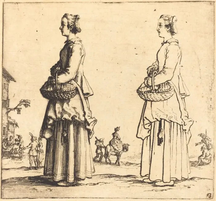 Framed Print : Peasant Woman with Basket, in Profile, Facing Left, 1617 and 1621 Framed Print : Peasant Woman with Basket, in Profile, Facing Left, 1617 and 1621