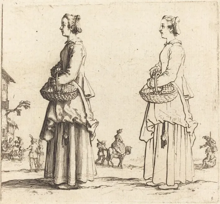 Framed Print : Peasant Woman with Basket, in Profile, Facing Left, 1617 and 1621 Framed Print : Peasant Woman with Basket, in Profile, Facing Left, 1617 and 1621