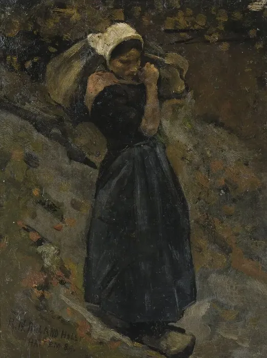 Framed Print : A Peasant Woman carrying a Sack, 1889. Creator: Richard Roland Holst Framed Print : A Peasant Woman carrying a Sack, 1889. Creator: Richard Roland Holst