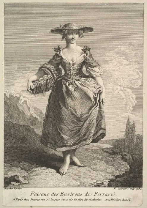 Framed Print : Peasant Woman from Around Ferrara, 1734. Creator: Edme Jeaurat Framed Print : Peasant Woman from Around Ferrara, 1734. Creator: Edme Jeaurat