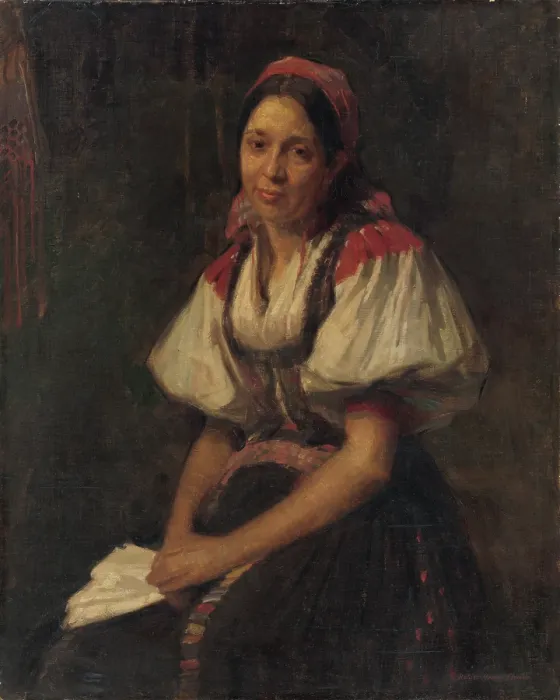 Framed Print : Peasant Woman in Folk Costume, around 1910. Creator: Elemir Halasz-Hradil Framed Print : Peasant Woman in Folk Costume, around 1910. Creator: Elemir Halasz-Hradil