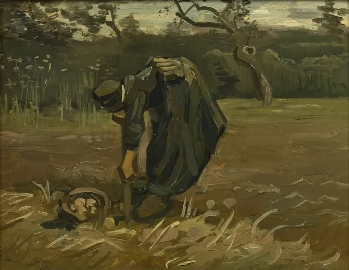Framed Print : Peasant woman, harvesting potatoes, 1885. Artist: Gogh, Vincent, van (1853-1890) Framed Print : Peasant woman, harvesting potatoes, 1885. Artist: Gogh, Vincent, van (1853-1890)