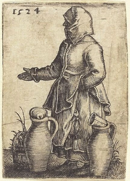 Peasant Woman with Two Jugs, 1524. Creator: Barthel Beham