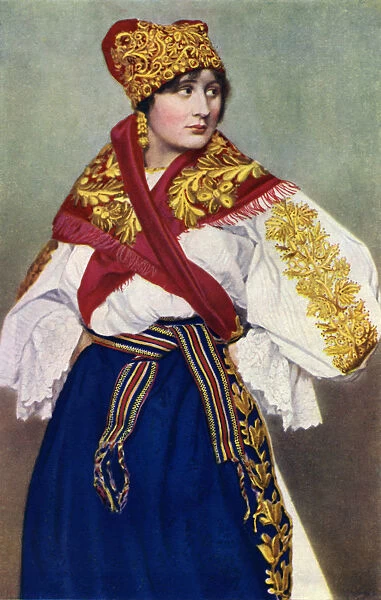 Peasant woman in national dress, Czechoslovakia, 1922