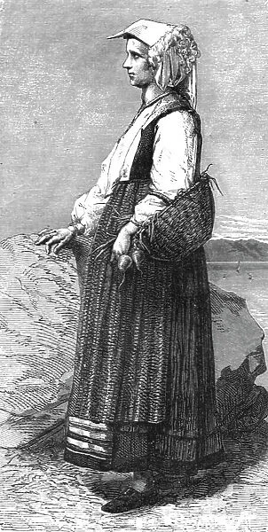 Peasant Women of Spezia; The Gulf of Spezia, 1875. Creator: Unknown