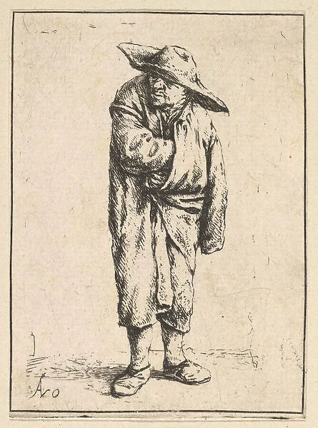 Peasant Wrapped in his Cloak, 1610-85. Creator: Adriaen van Ostade