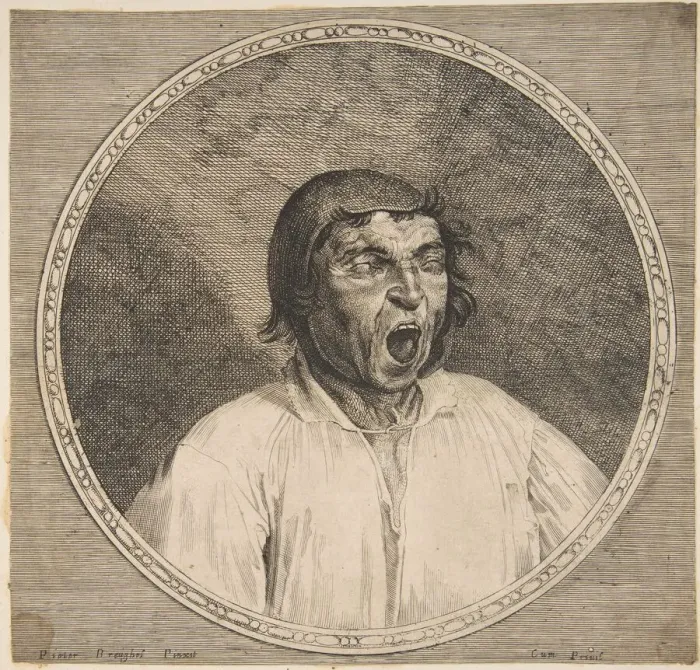 Framed Print : A Peasant Yawning. Creator: Unknown Framed Print : A Peasant Yawning. Creator: Unknown