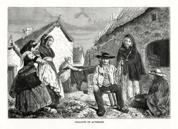 Framed Print : Peasants of Auvergne, France, 19th century Framed Print : Peasants of Auvergne, France, 19th century