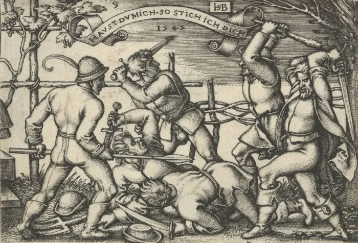 Framed Print : Peasants Brawl, from The Peasants Feast or the Twelve Months, 1547 Framed Print : Peasants Brawl, from The Peasants Feast or the Twelve Months, 1547