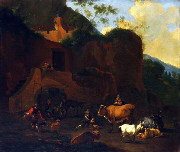 Peasants and Cattle, 17th century? Creator: Nicolaes Berchem