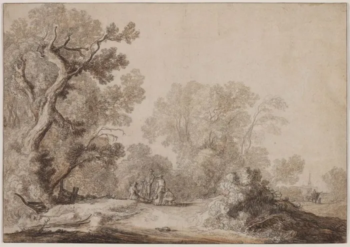 Framed Print : Peasants at the Edge of a Wood, c. 1630. Creator: Jacob van Mosscher (Dutch, 1655) Framed Print : Peasants at the Edge of a Wood, c. 1630. Creator: Jacob van Mosscher (Dutch, 1655)