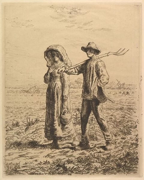 Peasants Going to Work, 1863. Creator: Jean Francois Millet