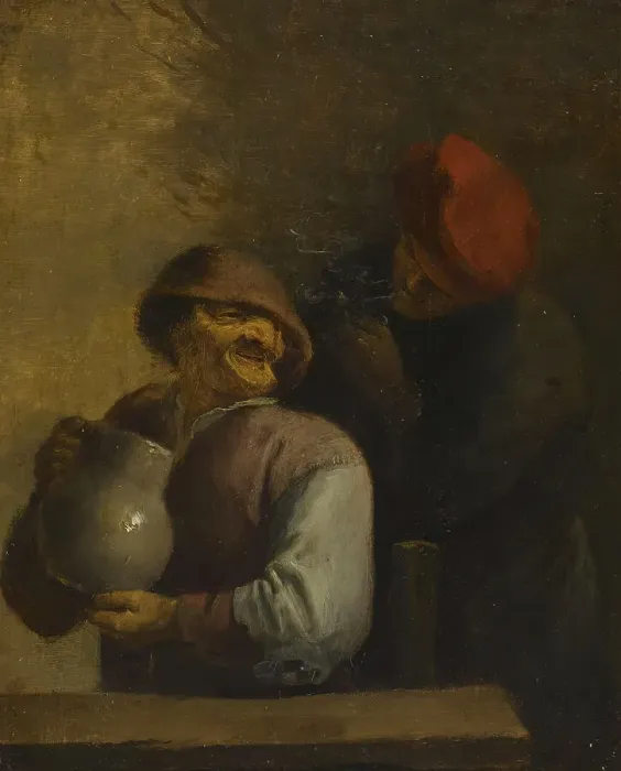 Framed Print : Two Peasants in an Inn, 1630-1639. Creator: Unknown