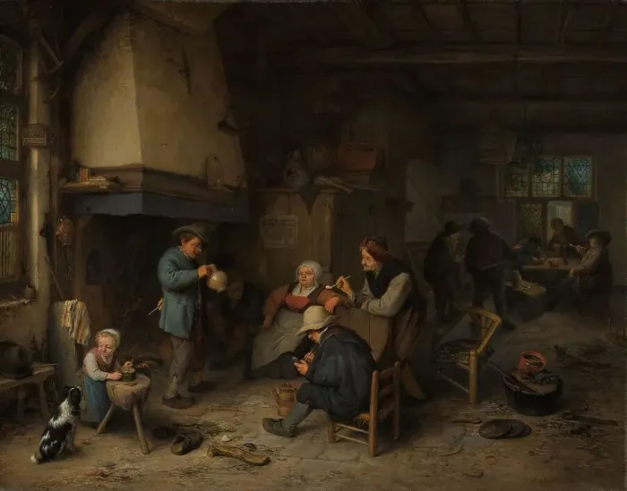 Framed Print : Peasants in an Interior, 1661. Creator: Adriaen van Ostade Framed Print : Peasants in an Interior, 1661. Creator: Adriaen van Ostade