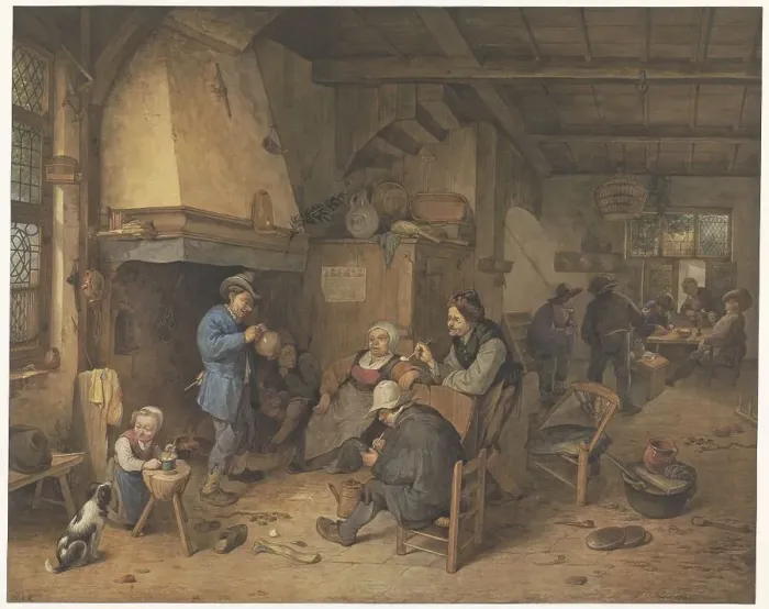 Framed Print : Peasants in an interior, 1868. Creator: Hendrik Abraham Klinkhamer Framed Print : Peasants in an interior, 1868. Creator: Hendrik Abraham Klinkhamer