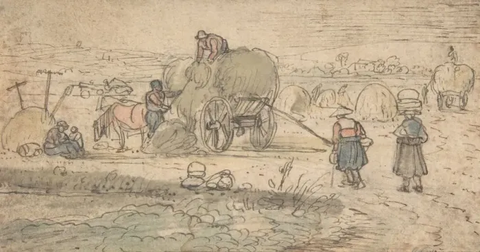 Framed Print : Peasants Loading Hay, ca. 1620s. Creator: Hendrick Avercamp; Avercamp, Hendrick