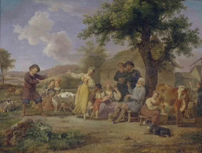 Framed Print : Peasants merry-making, Second Half of the 18th cen Artist: Anonymous Framed Print : Peasants merry-making, Second Half of the 18th cen Artist: Anonymous
