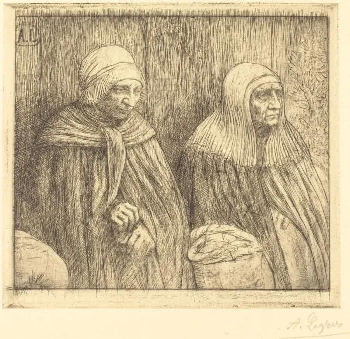 Framed Print : Peasants (Paysannes). Creator: Alphonse Legros Framed Print : Peasants (Paysannes). Creator: Alphonse Legros