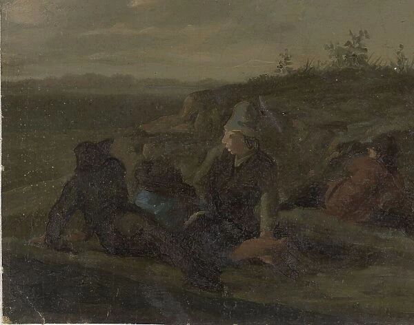 Peasants Resting in a Meadow, 1770-1825. Creator: Simon Andreas Krausz