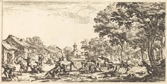 Framed Print : The Peasants Revenge, c. 1633. Creator: Jacques Callot Framed Print : The Peasants Revenge, c. 1633. Creator: Jacques Callot