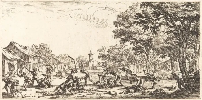 Framed Print : The Peasants Revenge, c. 1633. Creator: Jacques Callot Framed Print : The Peasants Revenge, c. 1633. Creator: Jacques Callot