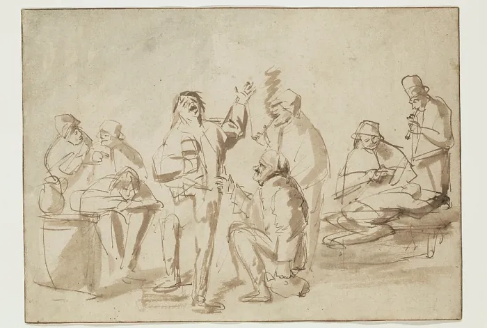 Framed Print : Peasants in a Tavern, c1662. Creator: Philip Koninck Framed Print : Peasants in a Tavern, c1662. Creator: Philip Koninck