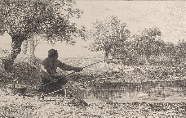 Peche au Vif, 1864. Creator: Charles Emile Jacque