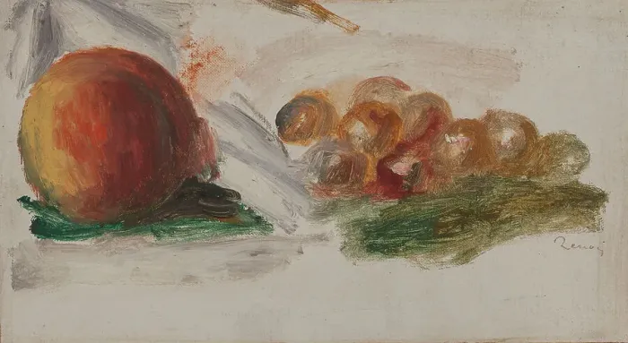 Framed Print : Pêche et raisins, c.1914. Creator: Pierre-Auguste Renoir Framed Print : Pêche et raisins, c.1914. Creator: Pierre-Auguste Renoir