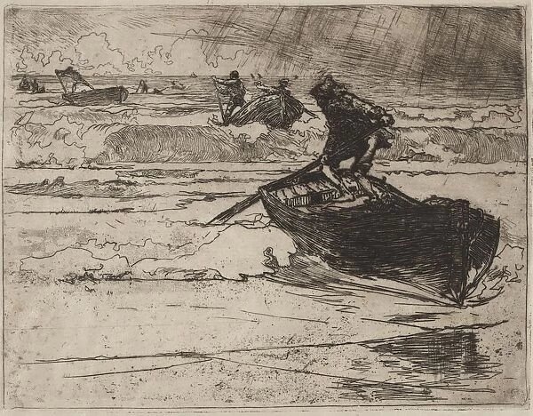 Pecheurs Fuyants devant lOrage, 1892. Creator: Auguste Louis Lepere (French, 1849-1918)