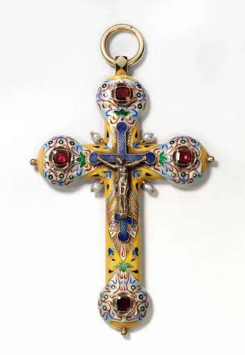 Framed Print : Pectoral cross, Between 1899 and 1908. Artist: Hollming, August Frederik, (Faberge manufacture) (1854-1915)